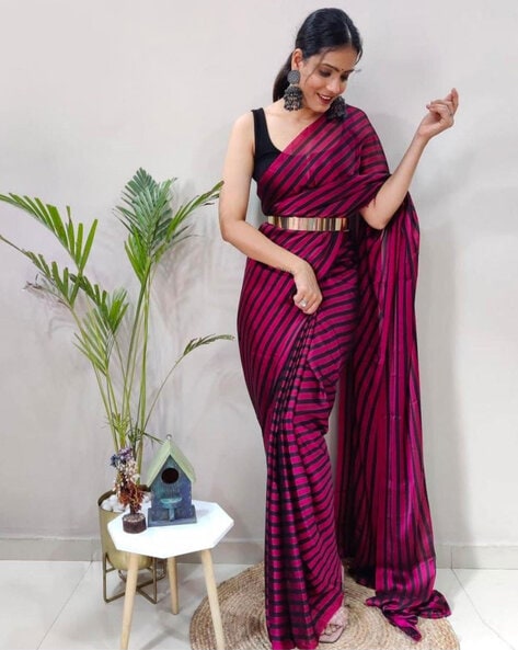 Blush Pink Ruffled Pre-Stitched Saree Set Design by Seeaash at Pernia's Pop  Up Shop 2023