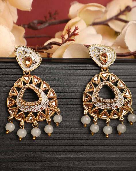 Very Light Weight Nakshi work Chandbali earrings available in 9grams and  12grams siz… | Gold jewellery design necklaces, Gold bridal earrings, Gold  jewelry earrings