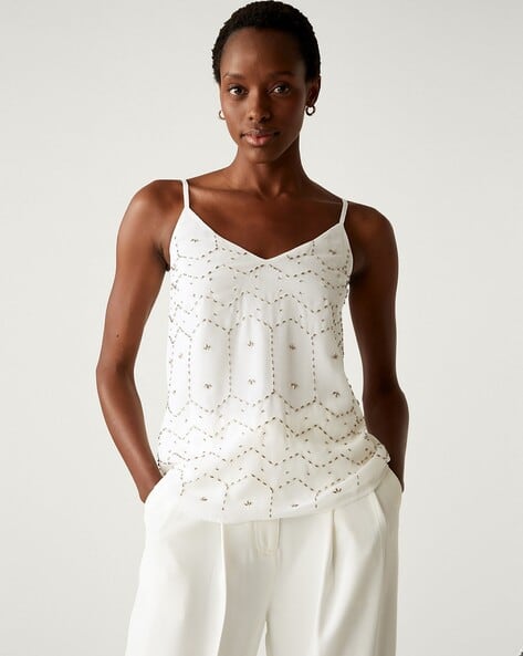 Marks & Spencer Embroidered Strappy Top