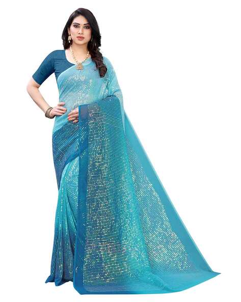 Buy Royal Blue Sarees for Women by Winza Designer Online | Ajio.com