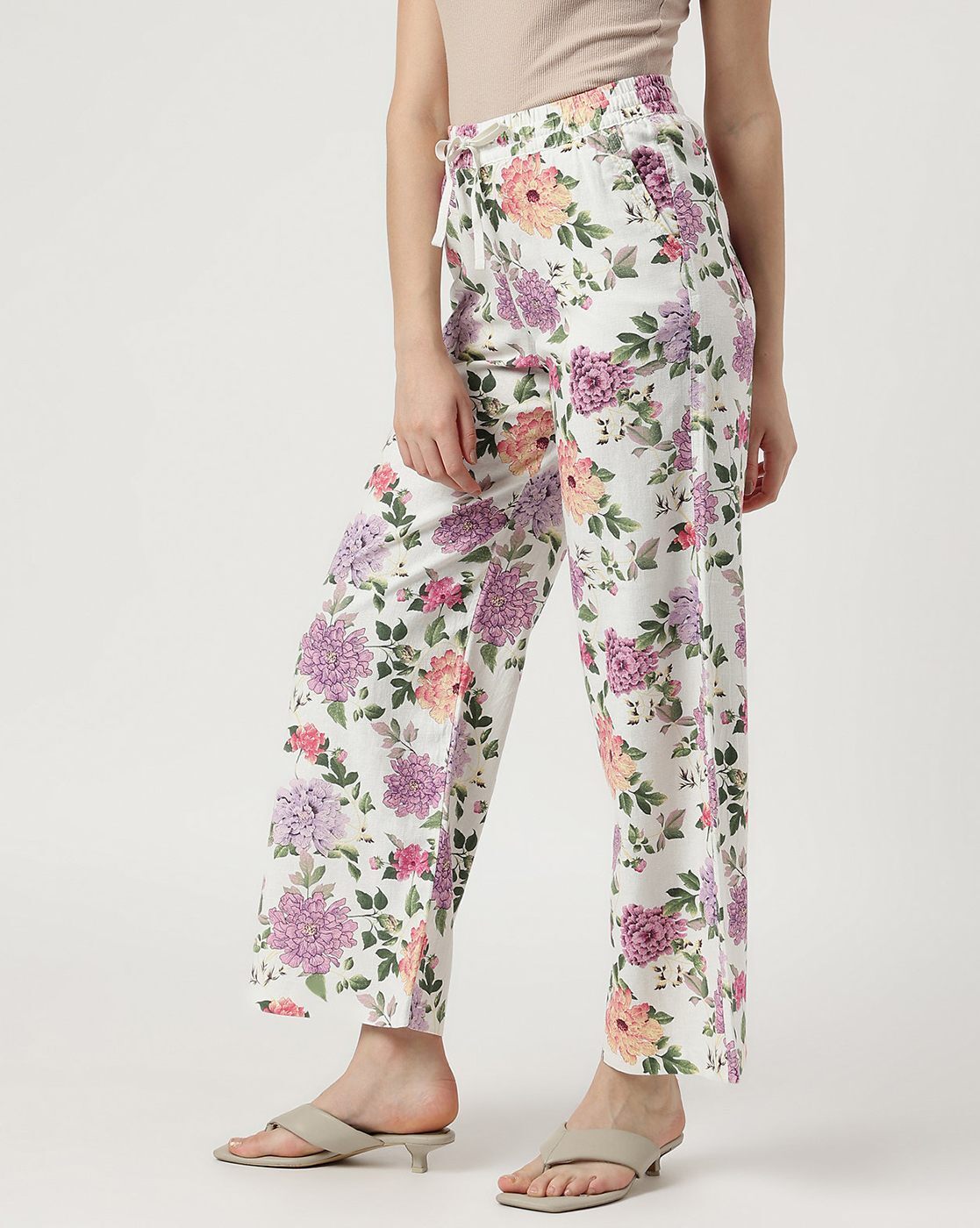 Floral Print Straight Leg Pants Style 241254 | 1ère Avenue