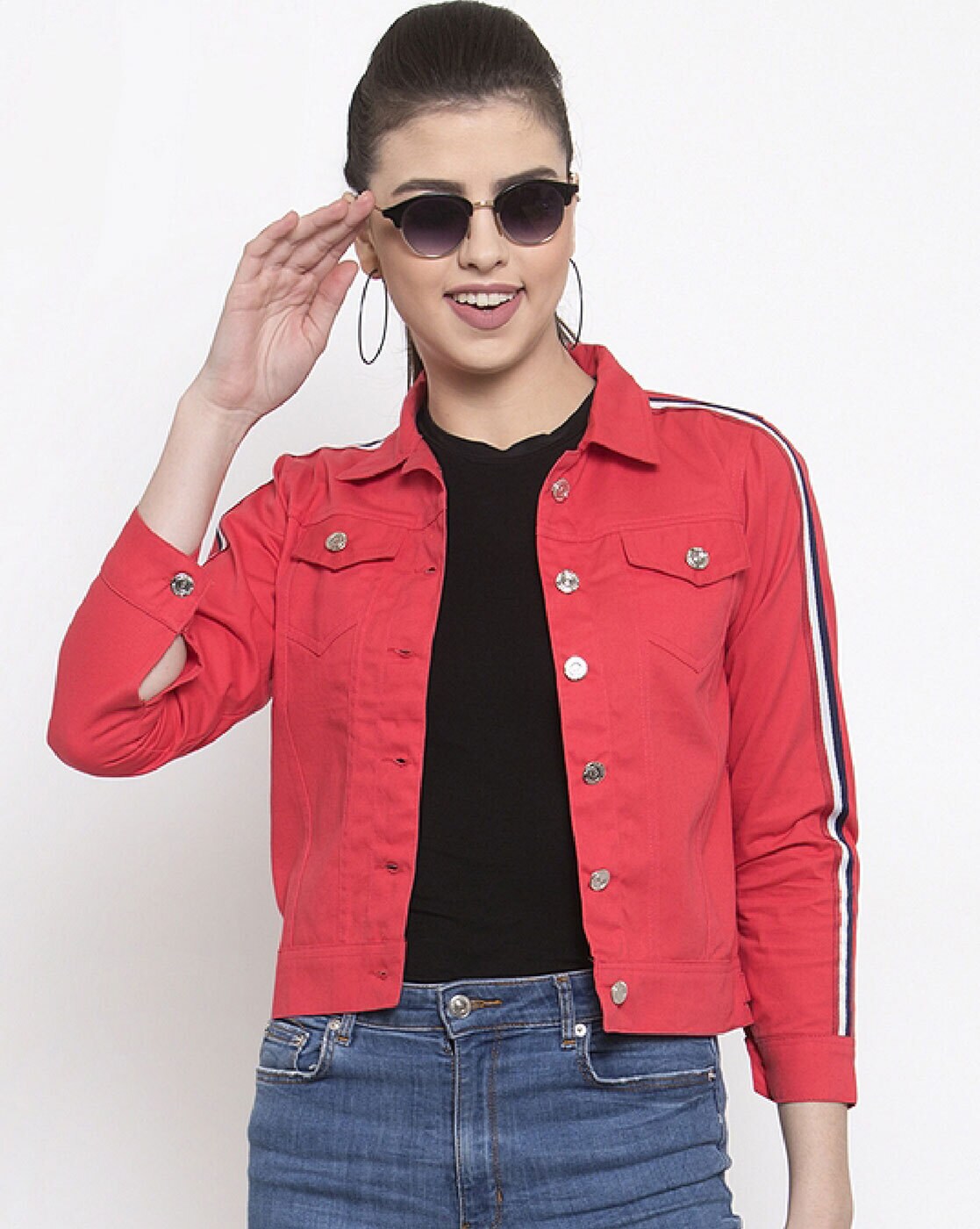 Peach denim best sale jacket womens