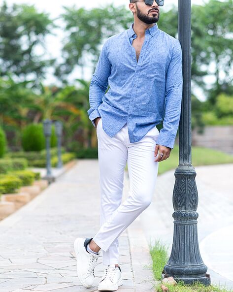 Buy White Trousers & Pants for Men by Tistabene Online