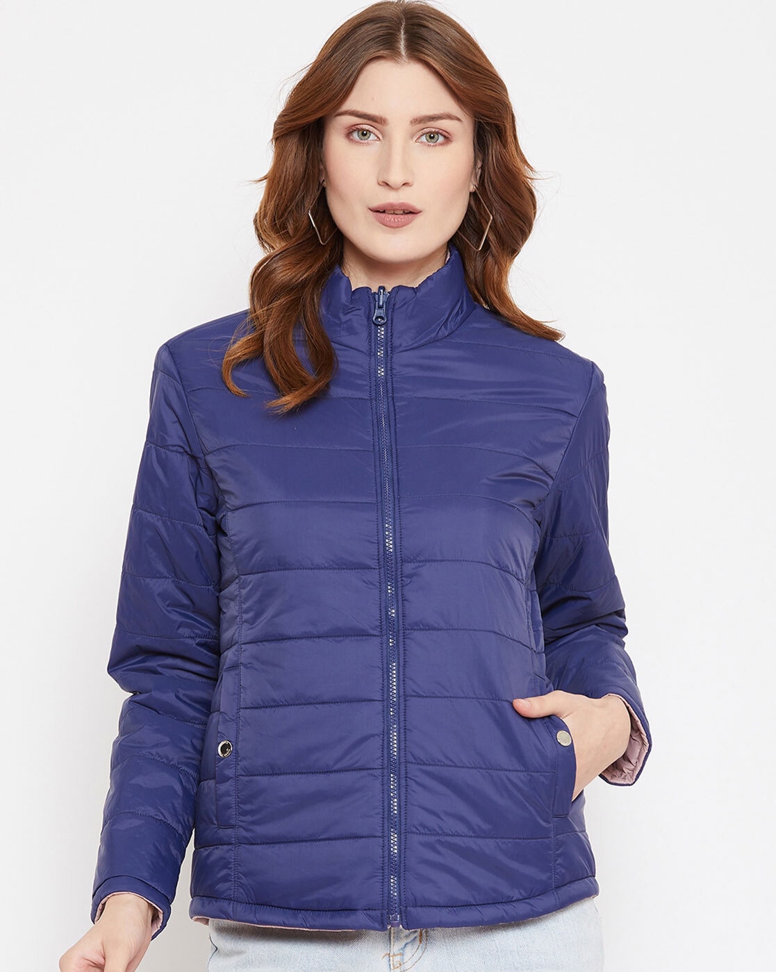 Buy Octave Wine Quilted Jacket for Women Online @ Tata CLiQ