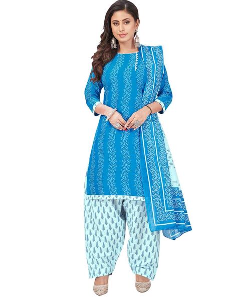 Print Unstitched Dress Material Price in India