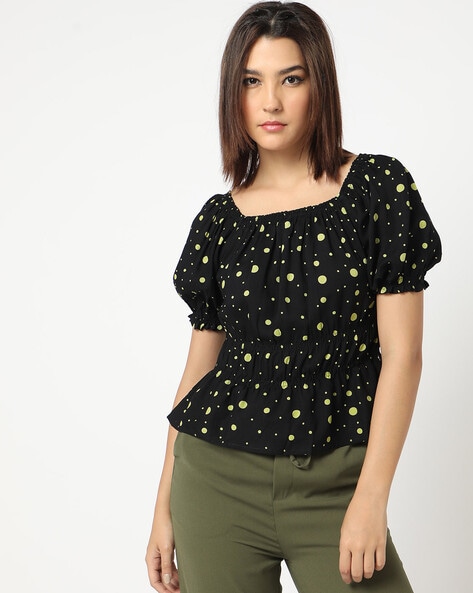 Spotty sales peplum top