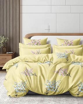 120 TC Floral Print Queen Bedsheet & Pillow Covers