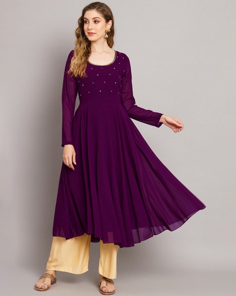 Purple Kurtas for Women by PH Poshakhub Online | Ajio.com