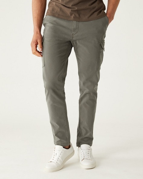 Khaki Slim Fit Cargo Pants