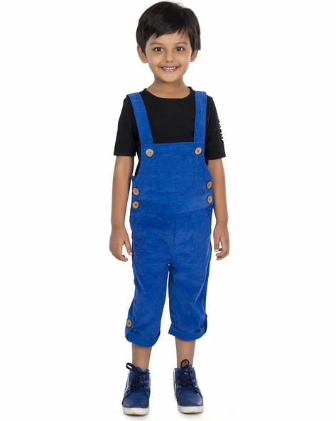 Buy Blue Dungarees Playsuit for Boys by OLELE Online Ajio