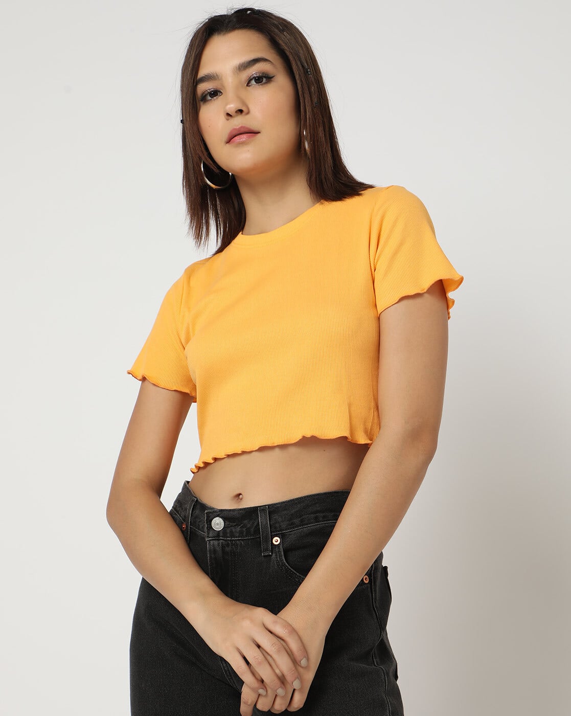 dark yellow crop top