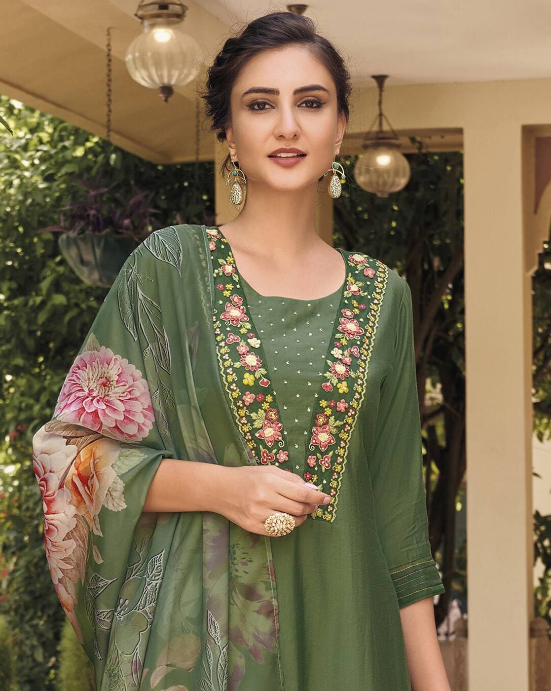 Buy Green Kurta Suit Sets for Women by Prebloom Online