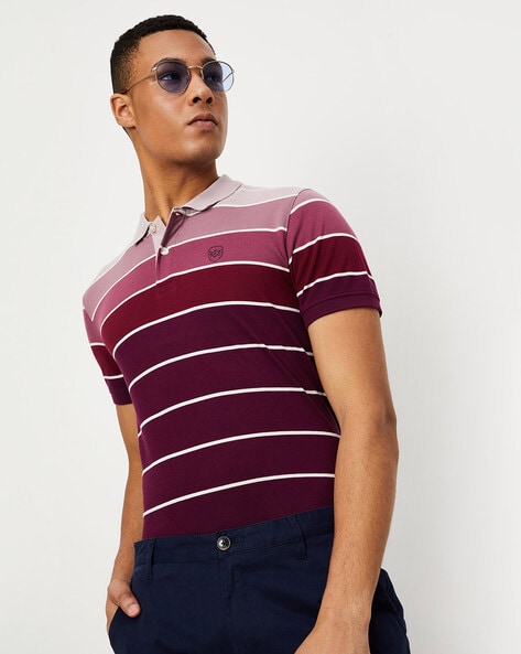 Striped Slim Fit Polo T-Shirt