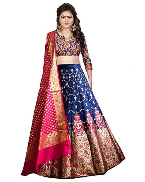 Silk ghagra 2024 choli set