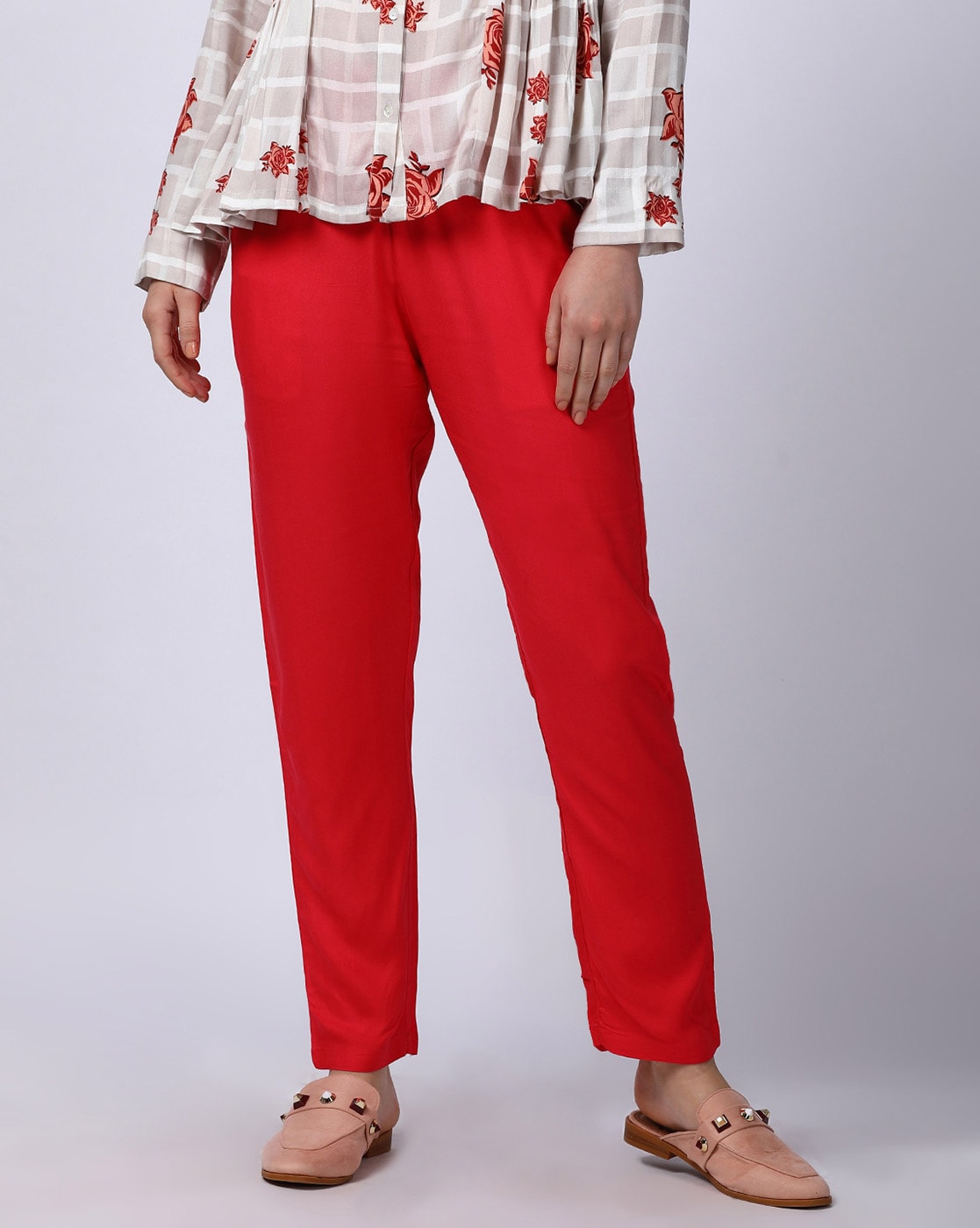 Buy Red Trousers & Pants for Women by GOLDSTROMS Online