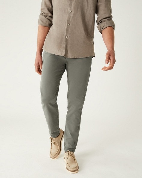 ASOS DESIGN high waist wide suit pants in khaki green texture - ShopStyle