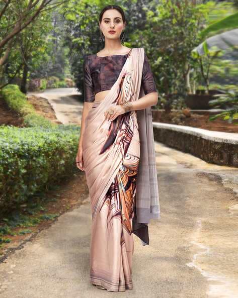 Crepe Sarees: Buy Crepe Saree Blouse Online for Women