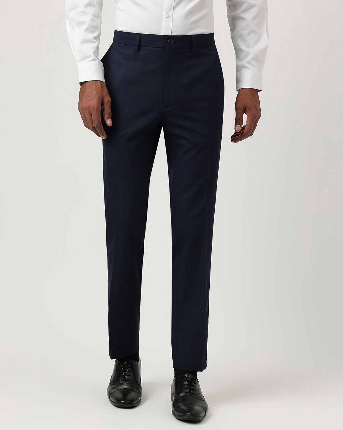 Buy Men Navy Blue Slim Fit Trouser Online in India - Monte Carlo