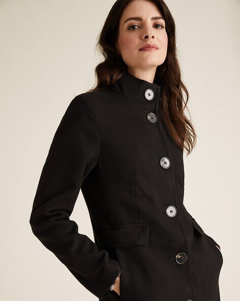 Marks and spencer black coats womens hotsell