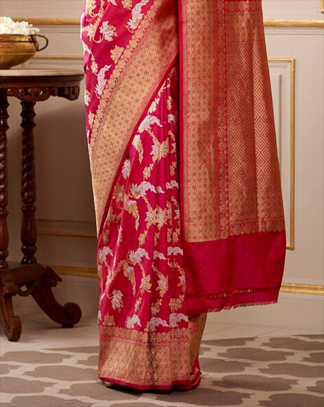 Buy Beautiful Jangla Woven Work Banarasi Katan Handloom Saree Online in  India - Etsy