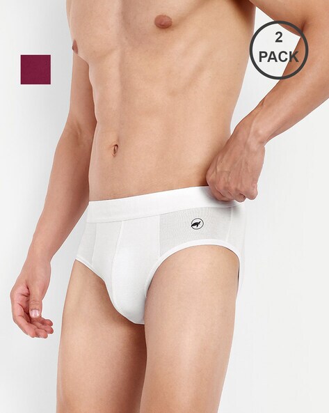 Pack of 2 Briefs with Elasticated Waistband