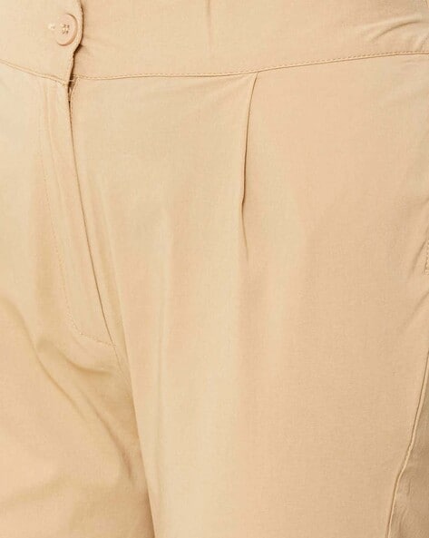 Sandro Sahara Pleated Cotton-twill Straight-leg Trousers In Army Green |  ModeSens