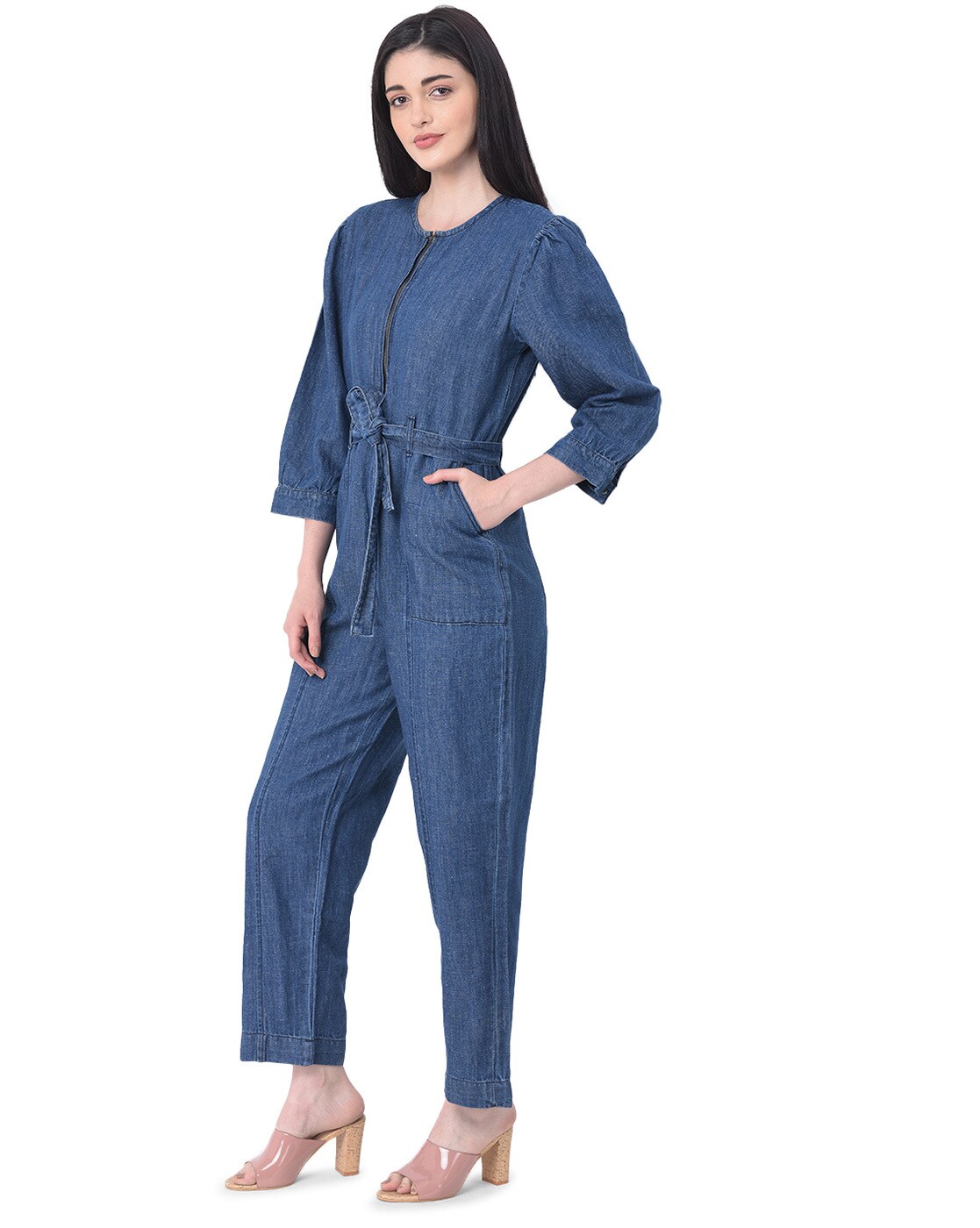 Buy Doodlage Denim Jumpsuit with Insert Pockets | Blue Color Women | AJIO  LUXE