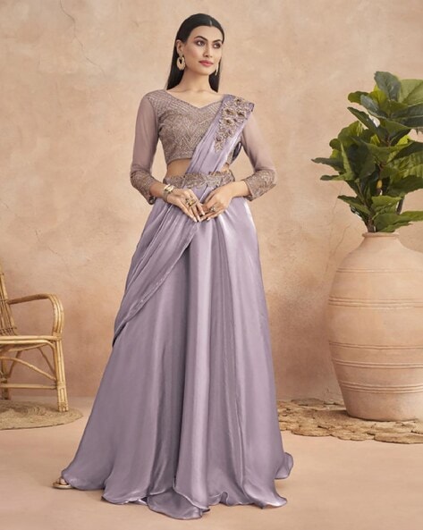 Kalyan Silks - Grey Color Lehenga #Material (₹4,720.00) @... | Facebook