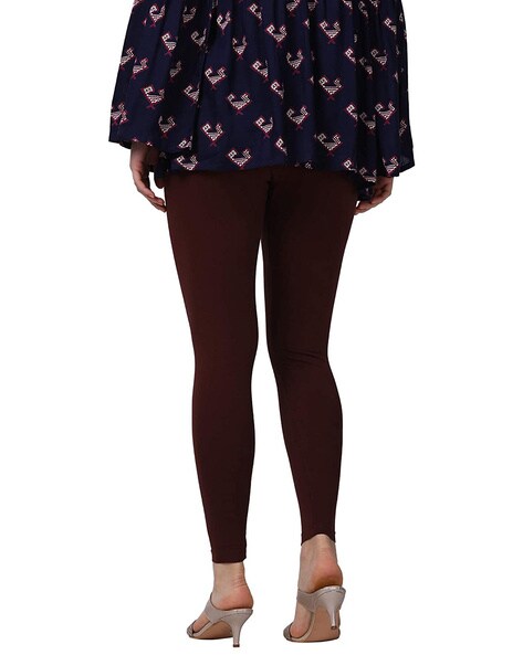 wine Color fine Cotton Leggings