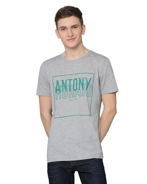 Typography Print Crew-Neck T-shirt