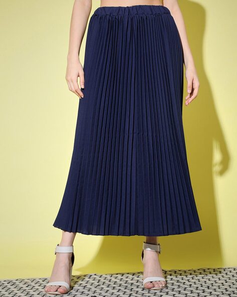 Navy pleated skirts clearance online