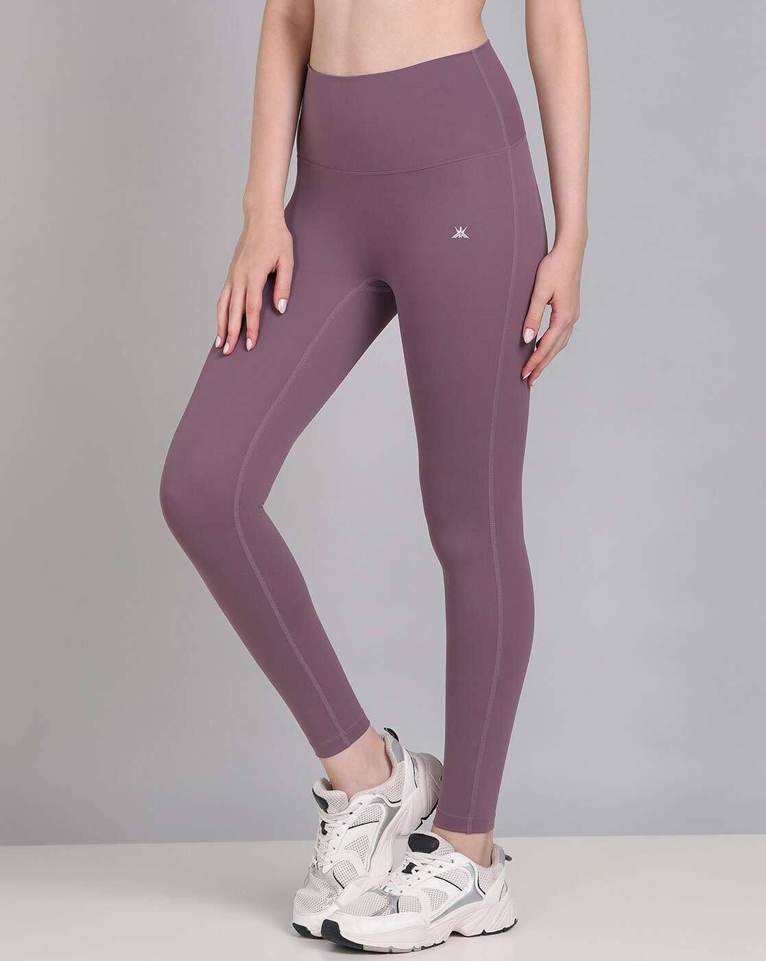 AVIA Women Active Legging Core Performance Purple Oxford Camo Side Pocket  Sz XL