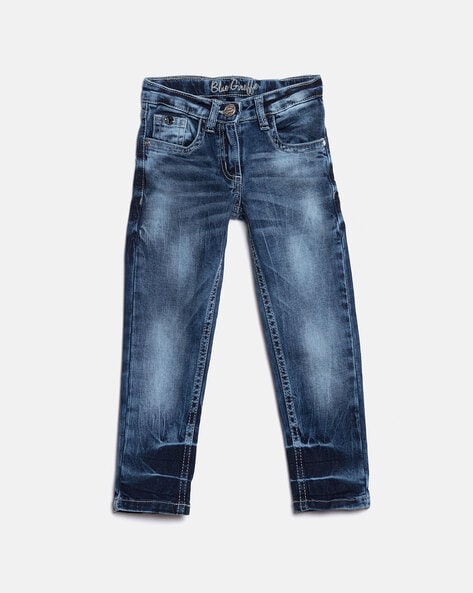 Blue Giraffe Mid-Rise Mid-Wash Slim Jeans