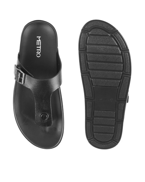 Buy Metro Men Black Leather Sandals - Sandals for Men 1174711 | Myntra-sgquangbinhtourist.com.vn