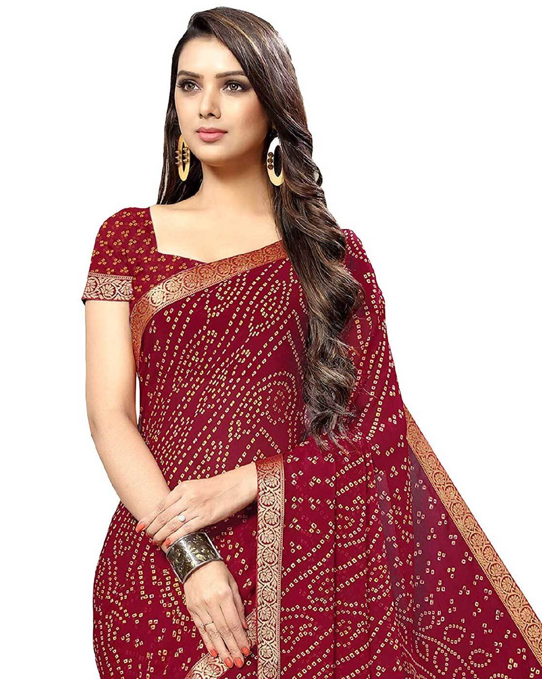 Buy Maroon Sarees for Women by GRIVA DESIGNER Online