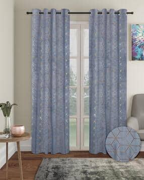 cortina eyelet curtain Pack of 2 Velvet Foil Long Door Curtain -picture-18