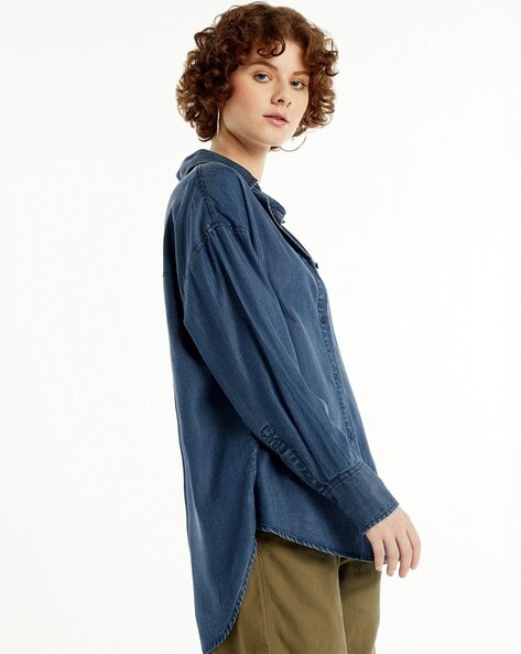 Tall Women Clothing | Tall Denim Shirt |TallMoi