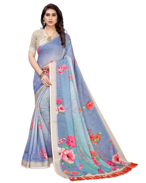 Buy Blue Sarees for Women by GRIVA DESIGNER Online