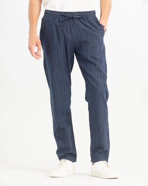 Asceno Blue Striped Silk PJ Pants - Fabric of Society