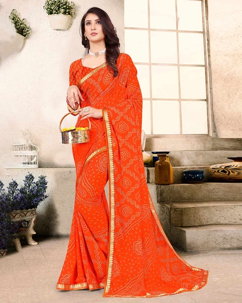 Light Orange Linen Saree with Silver Zari Woven Border - Urban Womania