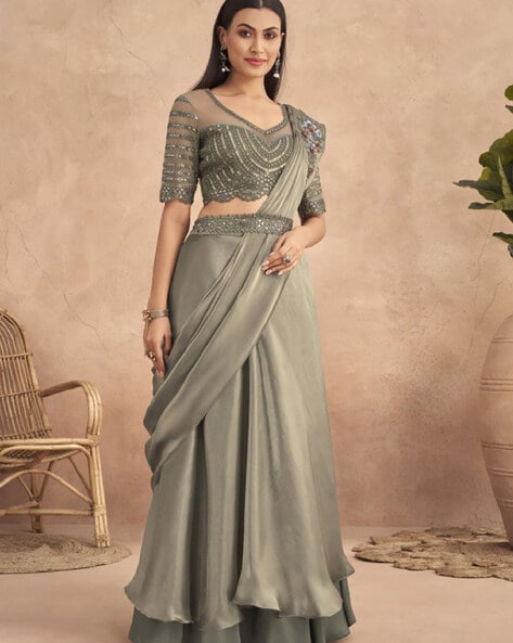 Lehenga Sarees: Buy Latest Indian Designer Lehenga Style Sarees Online -  Utsav Fashion