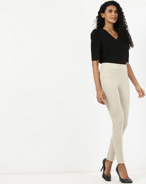 Marks and Spencer Womens High Waisted Jeggings Beige