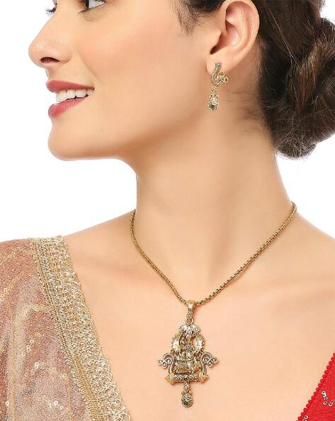 Tulshi Antique Necklace Set | Indian Necklace Set Online - Tarinika