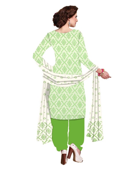 SKETCH NINE Cotton Embroidered Salwar Suit Materials with heavy dupatta