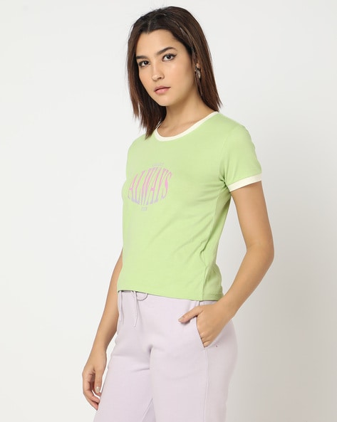 Buy Green Tshirts for Women by YOUSTA Online