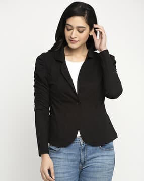 door74 Single-Breasted Blazer with Patch Pockets-picture-1