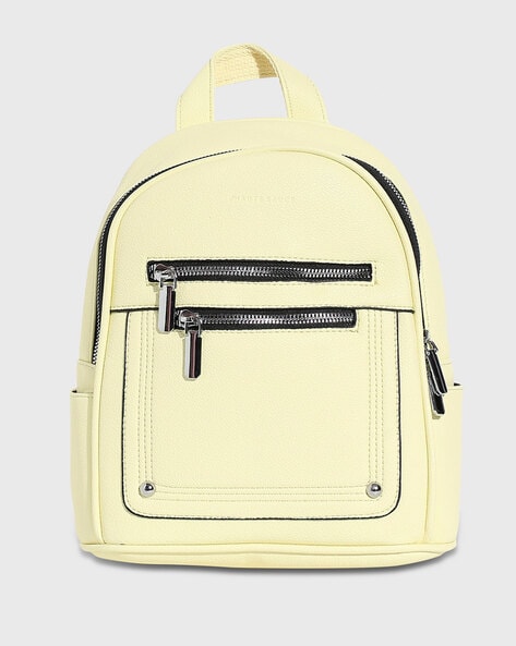 Buy SOLID YELLOW POLYESTER BACKPACK for Women Online in India