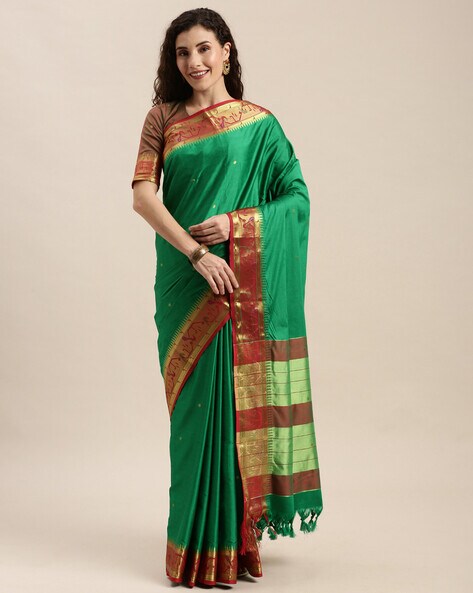 Buy Green Sarees for Women by LADUSAA Online | Ajio.com