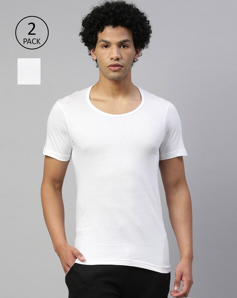 Buy Lux Venus Men's White Solid 100% Cotton Pack of 6 Short Sleeve Vest  Online at Best Prices in India - JioMart.