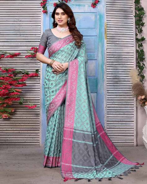 Buy Brown Sarees for Women by WILORI Online | Ajio.com